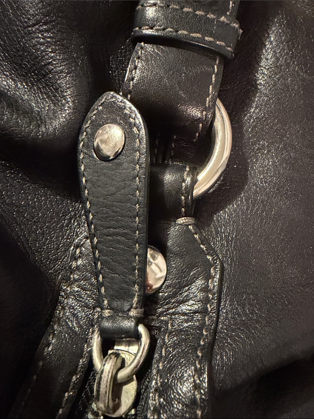 Coach Black Leather Double-Handle Shoulder Bag - Picture 11 of 14